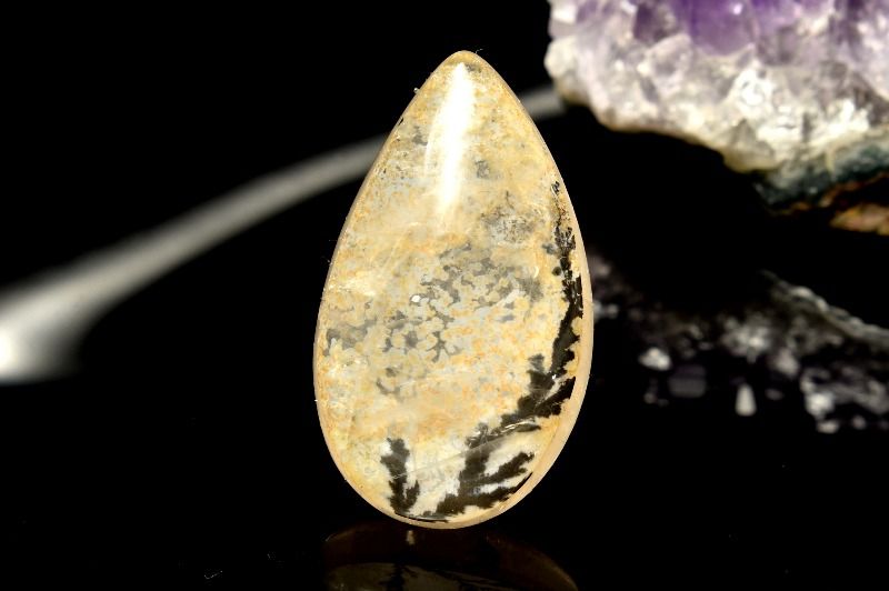 【1点物】希少◇天然水彩 デンドリティッククォーツ　23x13mm　ドロップ ルース ハンドメイド _PC6816