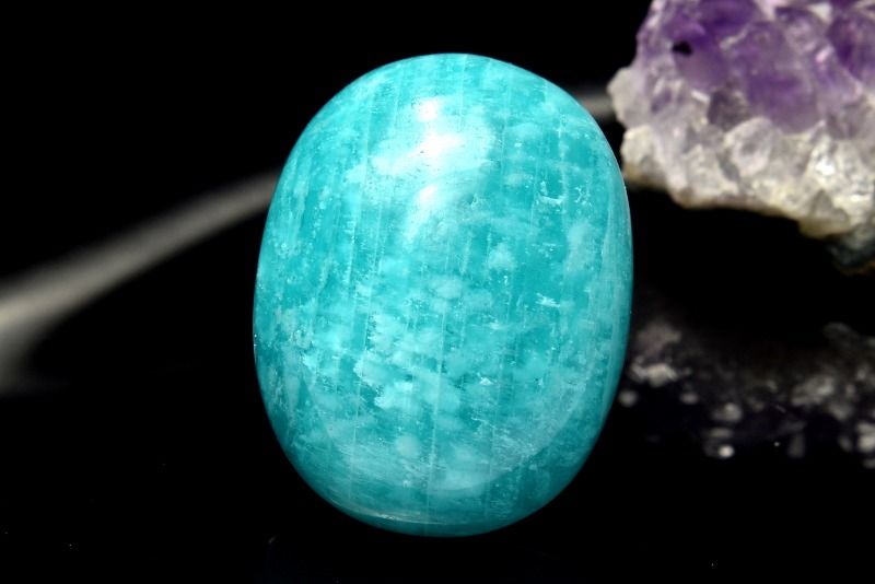 【1点物】ロシア産◇霜降 アマゾナイト　26x20mm　オーバル ルース ハンドメイド _PC6832