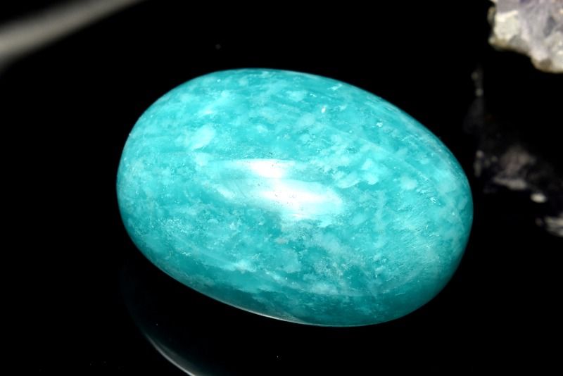 【1点物】ロシア産◇霜降 アマゾナイト　26x20mm　オーバル ルース ハンドメイド _PC6832