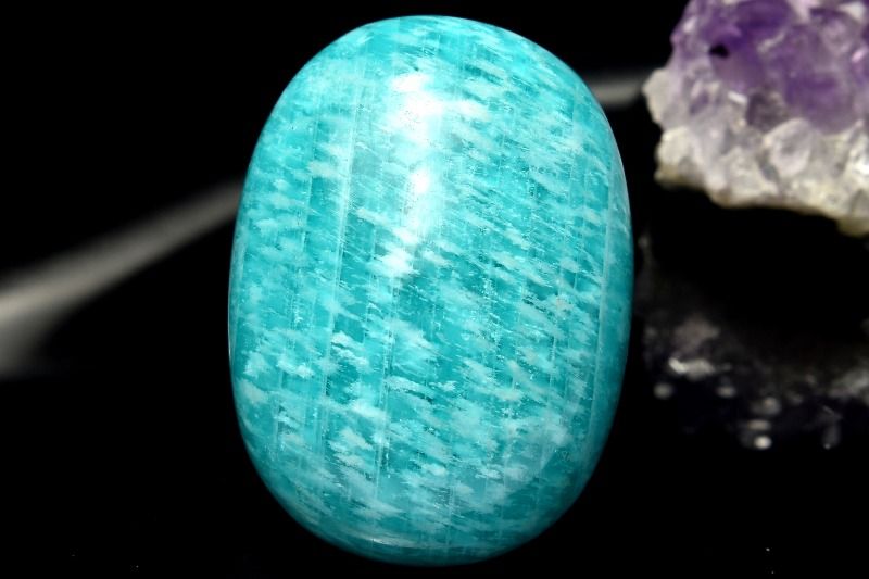 【1点物】ロシア産◇霜降 アマゾナイト　29x22mm　オーバル ルース ハンドメイド _PC6834