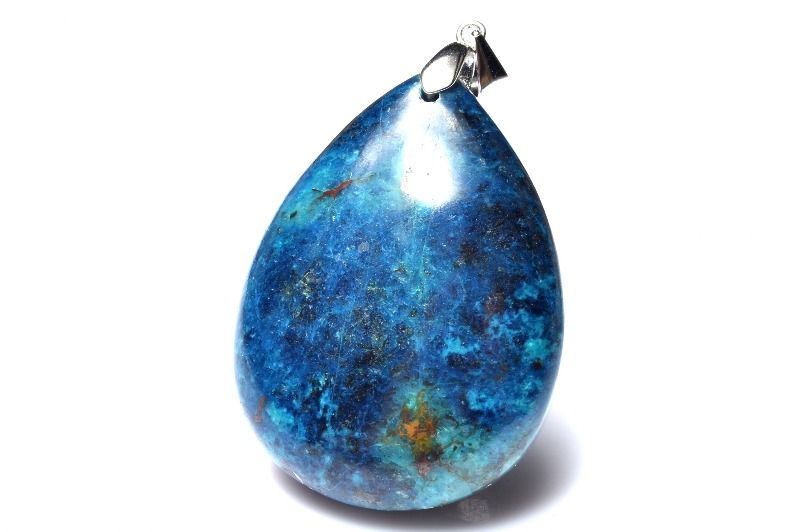 【1点物】Silver925◇高発色 クリソコラ　37x27mm　ドロップ ペンダントトップ アクセサリー _PC7008