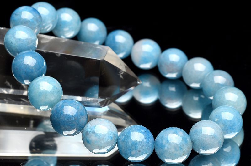 【1点物】希少◇空色ブルー トロレアイト(トロール石)　11-11.5mm ブレスレット アクセサリー _U7919