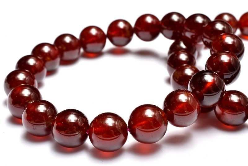 インド産 オレンジガーネット(ヘソナイト)　10.5mm ブレスレット アクセサリー 1個売り _BG6144-105