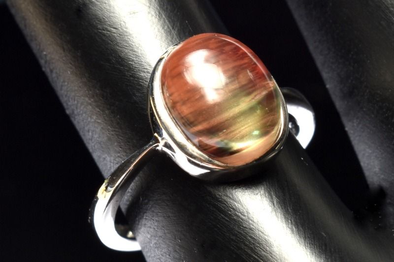 【1点物】Silver925◇カラーチェンジ アンデシン　10x8mm オーバル 指輪リング(サイズ調整可) アクセサリー _PC7101