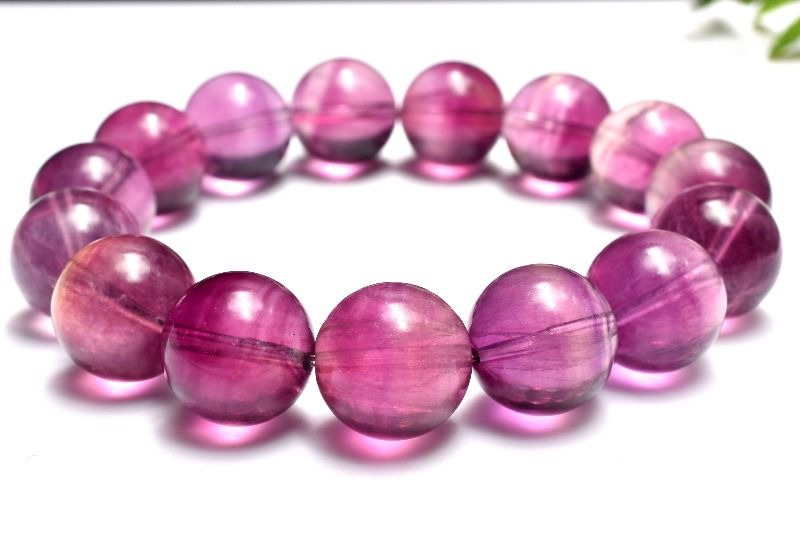 【1点物】アメリカ産◇パープル フローライト　14mm ブレスレット アクセサリー _MC1104