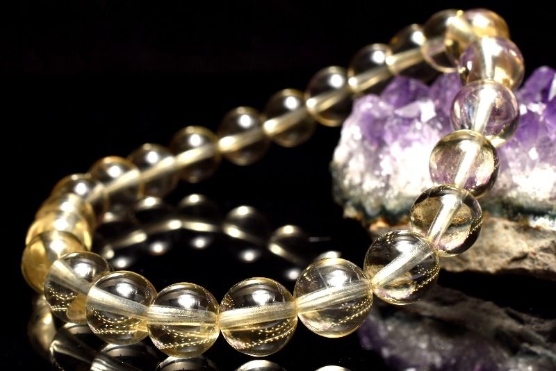 【1点物】希少カラー◇シラー効果 ゴールデンアンデシン 8mm ブレスレット アクセサリー _MC1326