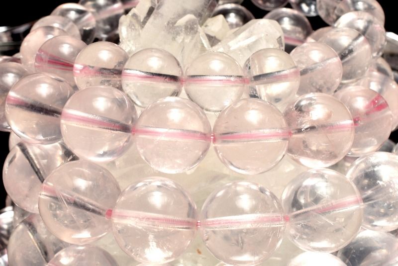 マダガスカル産 スターローズクォーツ　11.5mm ブレスレット アクセサリー 1個売り _BG6163-115