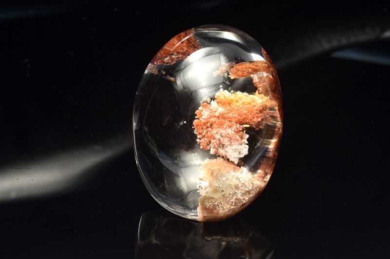 【1点物】高透明◇庭園風景 ガーデンクォーツ　25x19mm　オーバル ルース ハンドメイド _PC7463