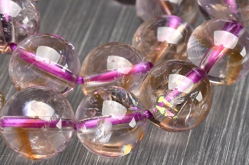 【1点物】希少◇バイカラー アメトリン　9.5mm ブレスレット アクセサリー _U8086