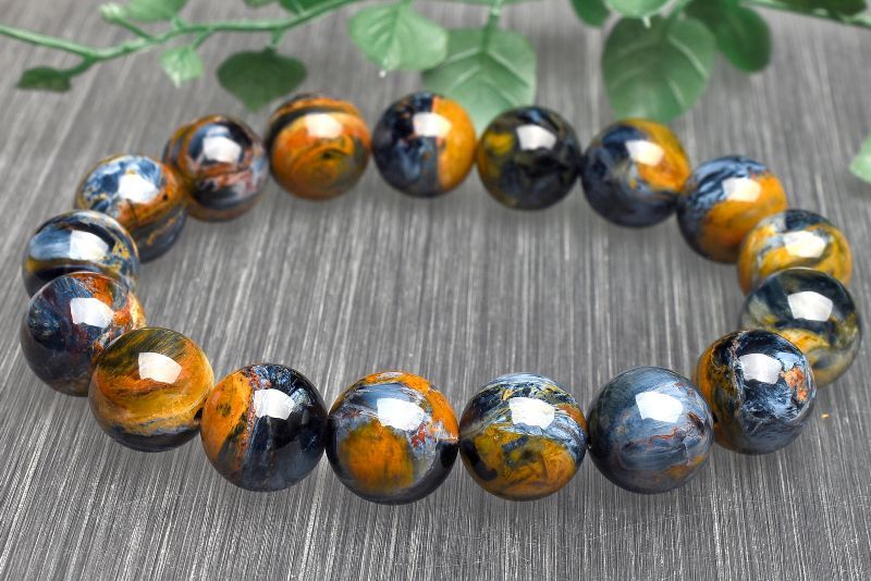 【1点物】嵐の石◇高品質 ピーターサイト　12.5mm ブレスレット アクセサリー _U8166