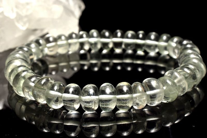 【1点物】透明◇希少形状 グリーンアメジスト　7.5-8x3.5-4.5mm　ボタン ブレスレット アクセサリー _MC..