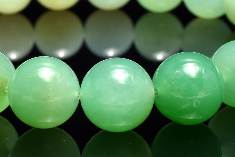【1点物】高発色◇癒やしのグリーン クリソプレーズ　10mm　グラデーション ブレスレット アクセサリー _MC1574