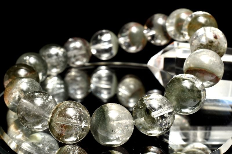 【1点物】半々タイプ◇グリーン ガーデンクォーツ　12.5mm ブレスレット アクセサリー _MC1590