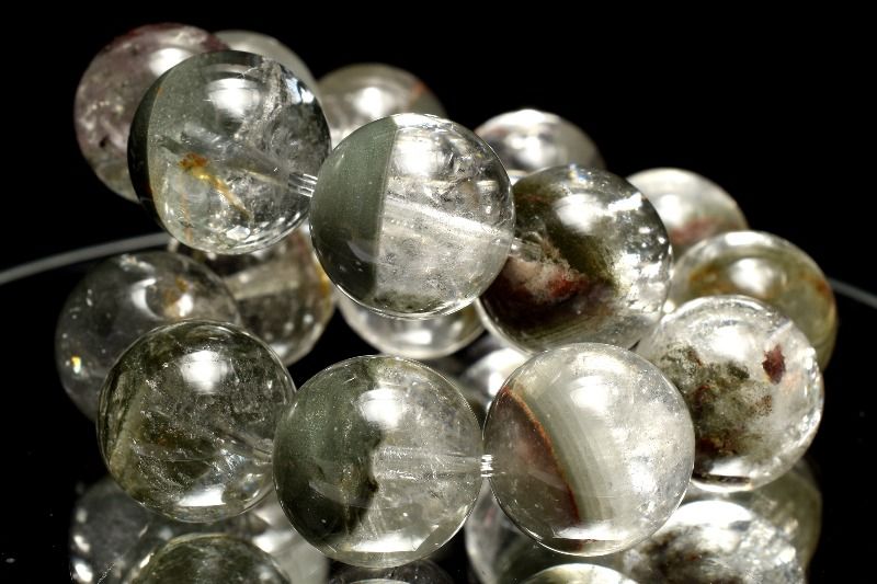 【1点物】半々タイプ◇グリーン ガーデンクォーツ　12.5mm ブレスレット アクセサリー _MC1590