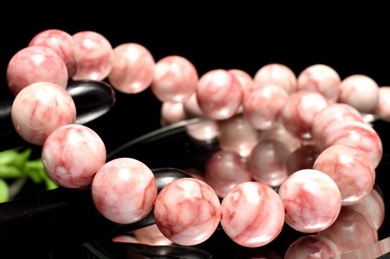 希少◇賢者の石 シナバークォーツ 辰砂　10.5mm ブレスレット アクセサリー 1個売り _BG6190-105