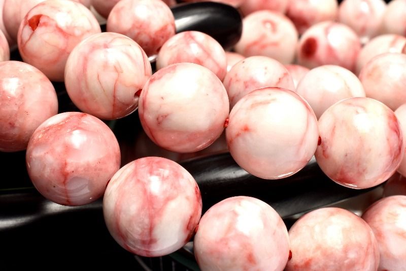 希少◇賢者の石 シナバークォーツ 辰砂　10.5mm ブレスレット アクセサリー 1個売り _BG6190-105