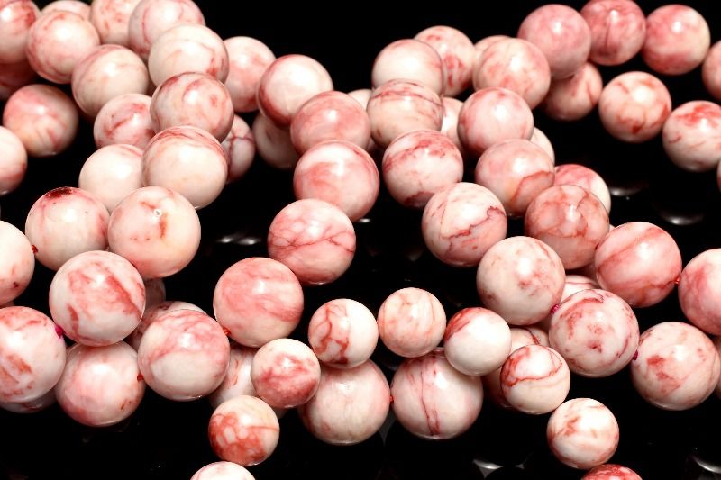 希少◇賢者の石 シナバークォーツ 辰砂　10.5mm ブレスレット アクセサリー 1個売り _BG6190-105