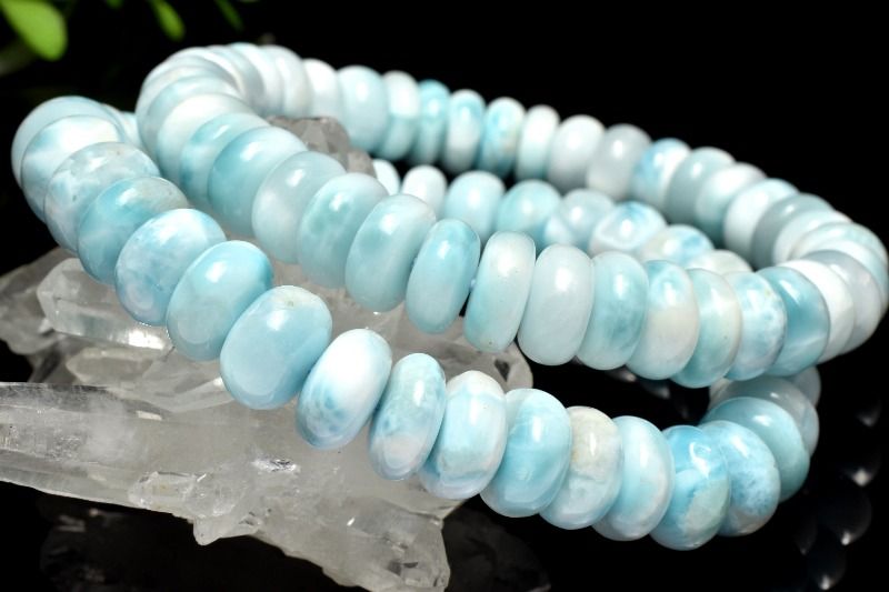 癒しの波模様！ ラリマー　8-8.5x3.5-5.5mm ブレスレット アクセサリー 1個売り _BG6191-2