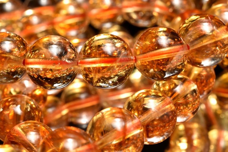 くっきり山入り！ ファントムシトリン　9mm ブレスレット アクセサリー 1個売り _BG6195-9