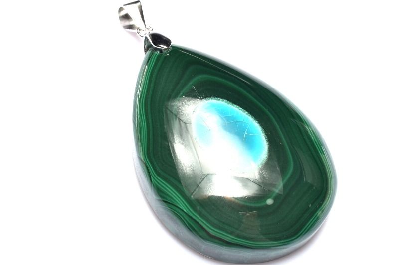 Rakuten - 【20％OFF!】【1点物】Silver925◇希少 クリソコラインマラカイト　37x27mm　ドロップ ペンダントトップ アクセサリー _PC7541