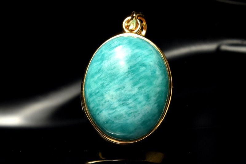 【20％OFF!】【1点物】Silver925(18KGP) アマゾナイト　20x16mm　オーバル ペンダントトップ アクセサ..