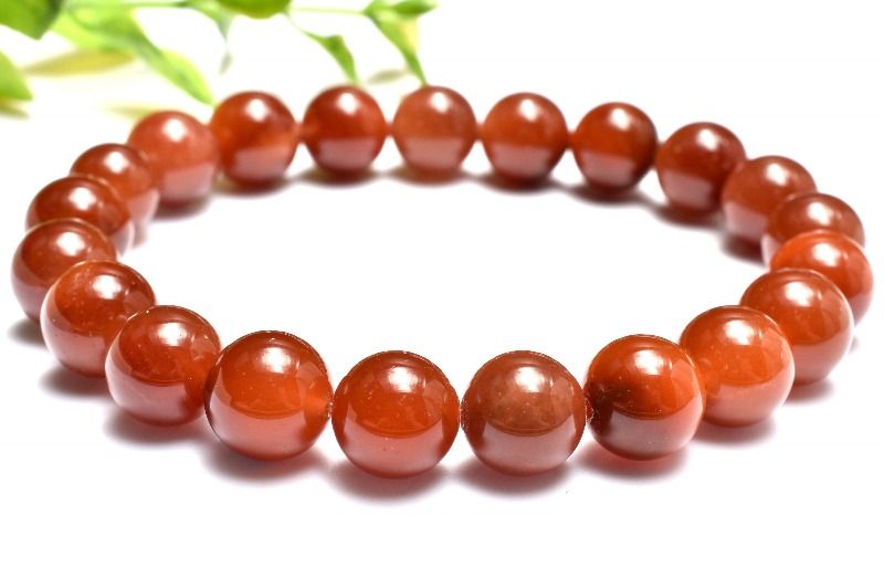 Rakuten - 【1点物】紅葉色 ラビットヘアールチルクォーツ　9.5mm ブレスレット アクセサリー _MC1842
