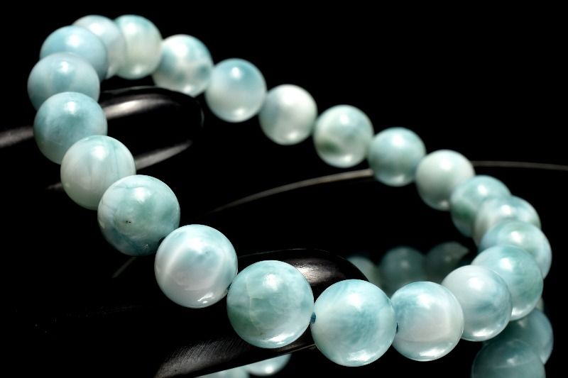【1点物】瑞々しい艶感 ラリマー　8mm ブレスレット アクセサリー _MC2060