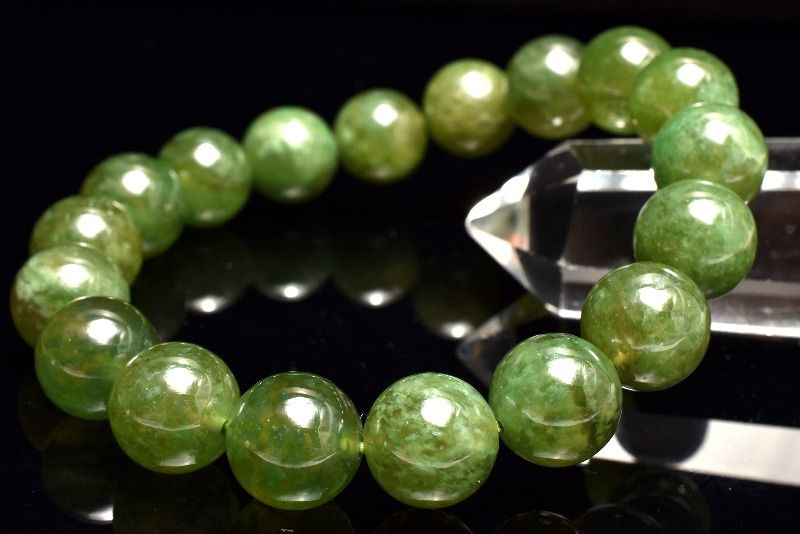 【1点物】希少◇高発色 アイドクレース(ベスビアナイト)　11mm ブレスレット アクセサリー _MC2226