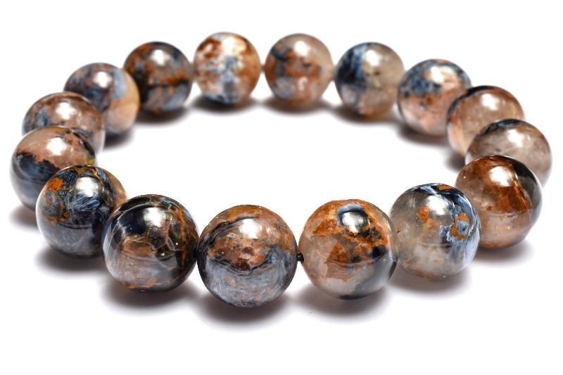 【1点物】渦巻く模様が魅せる結晶美！ ピーターサイトシリカ　13mm ブレスレット アクセサリー _MC2396