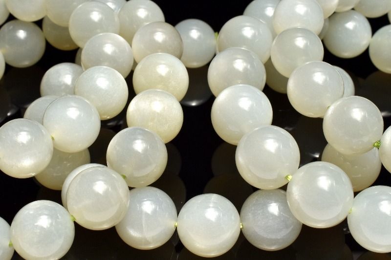 優しい淡緑 グリーンムーンストーン　12.5mm ブレスレット アクセサリー 1個売り _BG6227-125