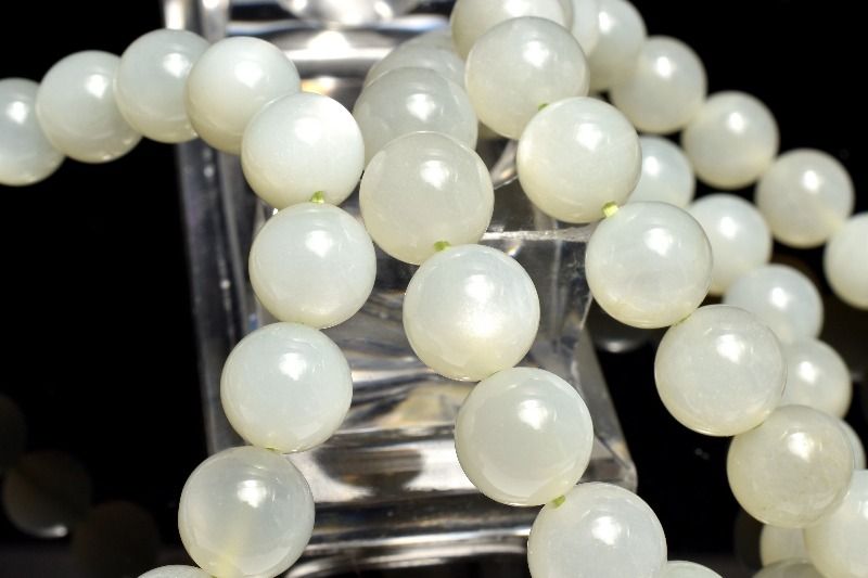 優しい淡緑 グリーンムーンストーン　12.5mm ブレスレット アクセサリー 1個売り _BG6227-125