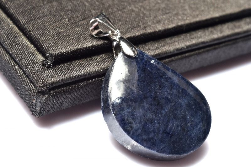 【1点物】Silver925◇ミャンマー産 サファイア　25x21mm　ドロップ ペンダントトップ アクセサリー _PC7958