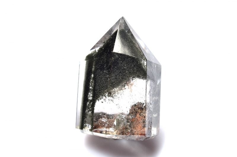 【1点物】ファントム庭園水晶 ガーデンクォーツ　24x17mm　六角柱ポイント ルース ハンドメイド _PC8048