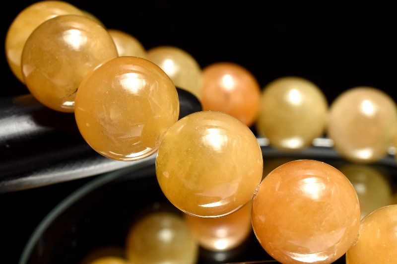 【1点物】ビタミンカラー◇希少 ヘリオドール(イエローアクアマリン)　12mm ブレスレット アクセサリー _MC2585