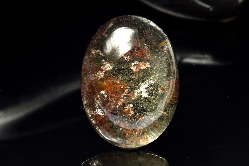 【1点物】庭園風景 ガーデンクォーツ　27x20mm　オーバル ルース ハンドメイド _PC8107