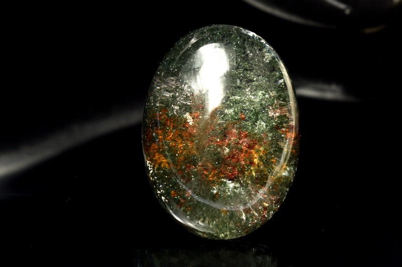 【1点物】庭園風景 ガーデンクォーツ　26x19mm　オーバル ルース ハンドメイド _PC8108