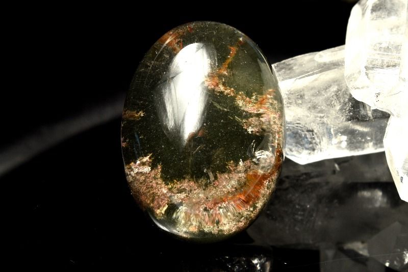 【1点物】庭園風景 ガーデンクォーツ　25x19mm　オーバル ルース ハンドメイド _PC8110