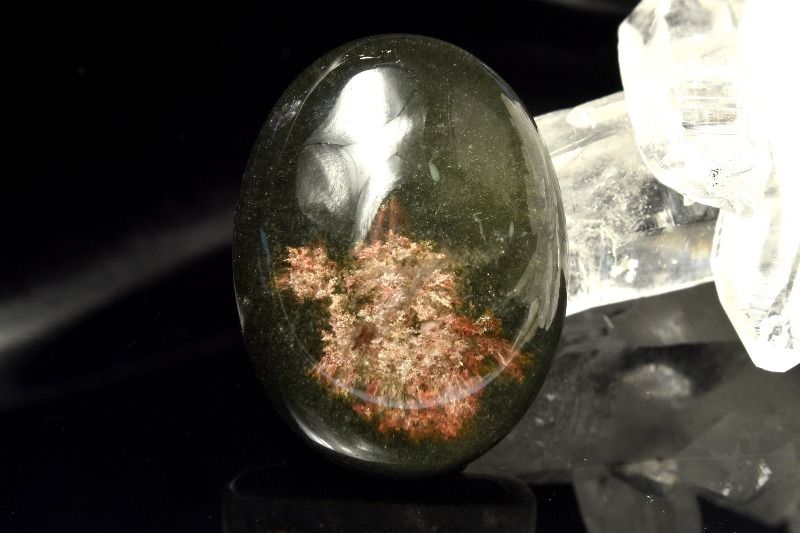 【1点物】庭園風景 ガーデンクォーツ　27x20mm　オーバル ルース ハンドメイド _PC8111