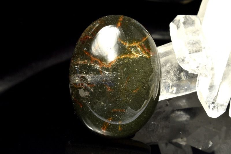 【1点物】庭園風景 ガーデンクォーツ　28x21mm　オーバル ルース ハンドメイド _PC8112