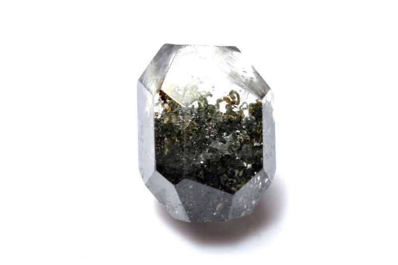 【1点物】高透明◇庭園風景 グリーンファントムガーデンクォーツ　17x14mm　原石ラフカット ルース ハン..