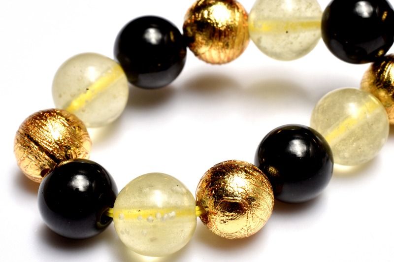 【1点物】贅沢◇宇宙のパワー MIX隕石(アルタイ隕石+黒隕石+リビアングラス)　8mm ブレスレット アクセサリー _MC3249