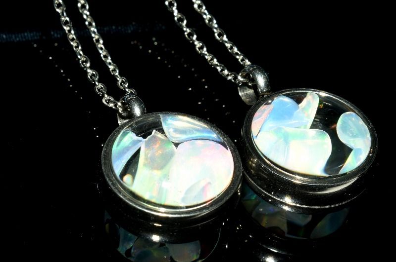 Silver925 美しい遊色 プレシャスオパール 23x17mm ミニタンブル ペンダ...