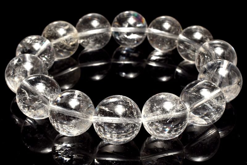 【1点物】ザンビア産◇透明虹入り アイリスクォーツ　16-16.5mm ブレスレット アクセサリー _MC3294