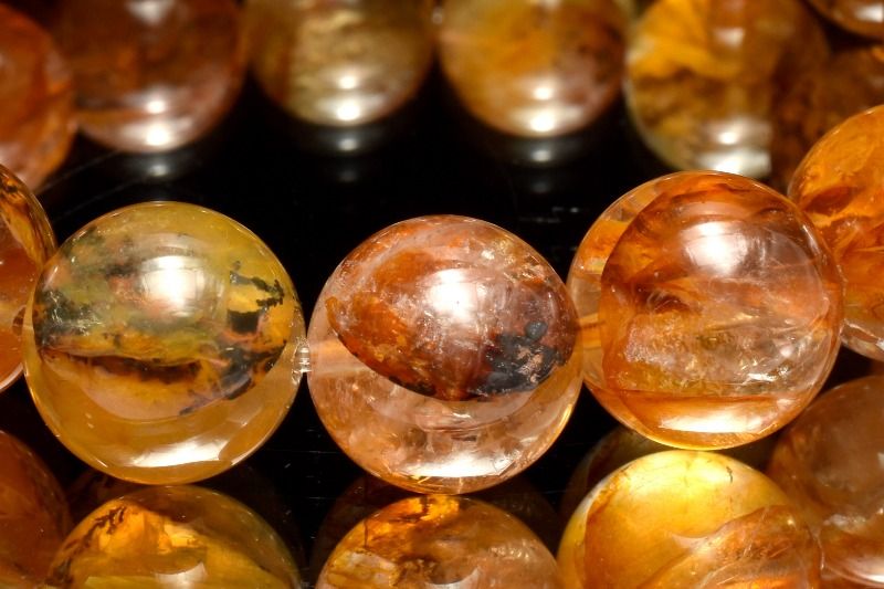 【1点物】植物模様 デンドリティッククォーツ　12.5mm ブレスレット アクセサリー _MC3377