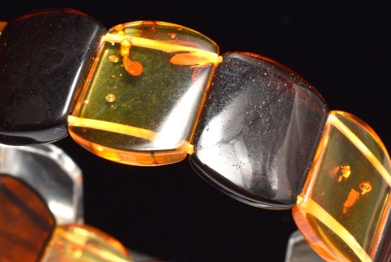 【1点物】バルト海産 MIX琥珀アンバー　13.5-14x17-18mm バングル アクセサリー _MC3588