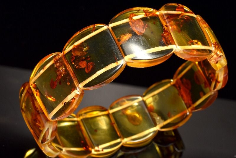 【1点物】バルト海産 琥珀アンバー　14-15.5x20mm バングル アクセサリー _MC3597