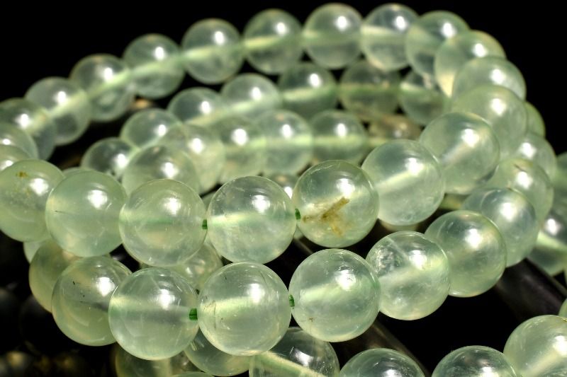 とろみ質感 プレナイト(葡萄石)　10mm ブレスレット アクセサリー 1個売り _BG6264-10