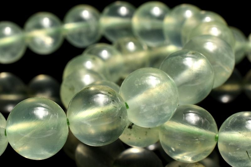 とろみ質感 プレナイト(葡萄石)　10mm ブレスレット アクセサリー 1個売り _BG6264-10