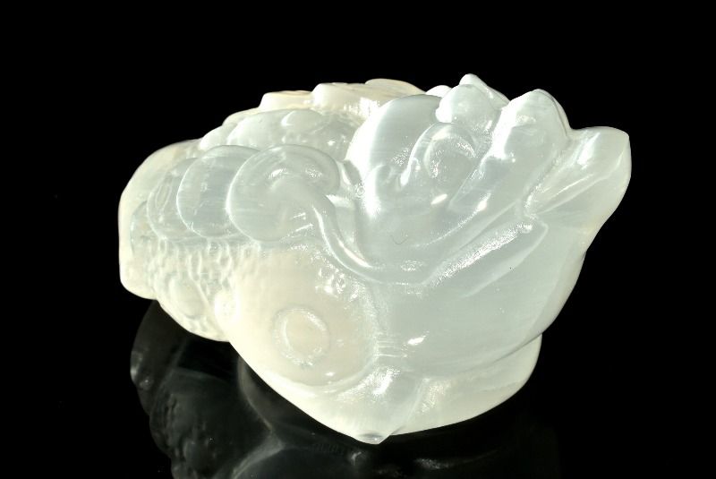 浄化力抜群！ セレナイト(透石膏) 74x49x42mm 金蟾 置物 1個売り _CRG21...