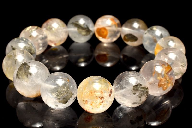 【20％OFF!】【1点物】入手困難◇黄金の輝き マーカサイトインクォーツ　14-14.5mm ...